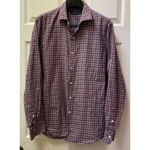Polo Ralph Lauren Men's L Plaid Long Sleeve Shirt Preppy 100% Cotton